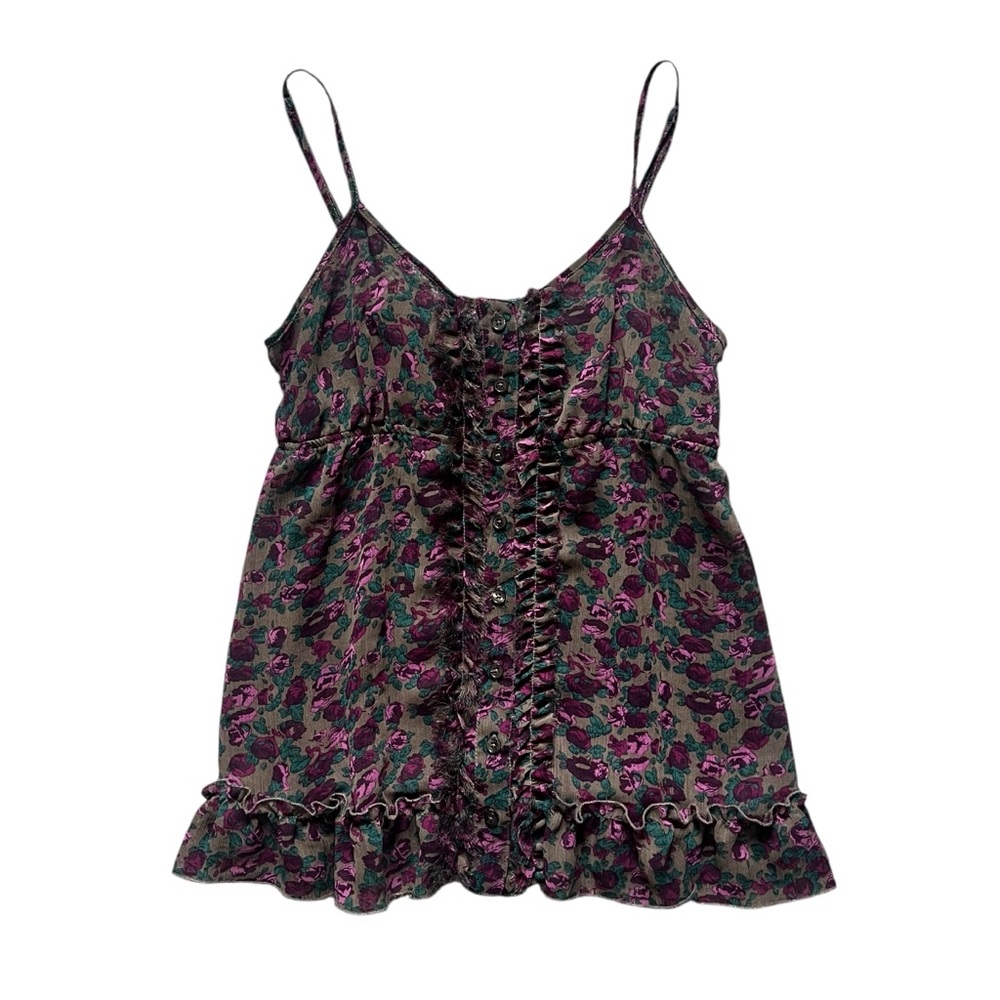 Express Floral Purple Green, Brown Camisole Size XS